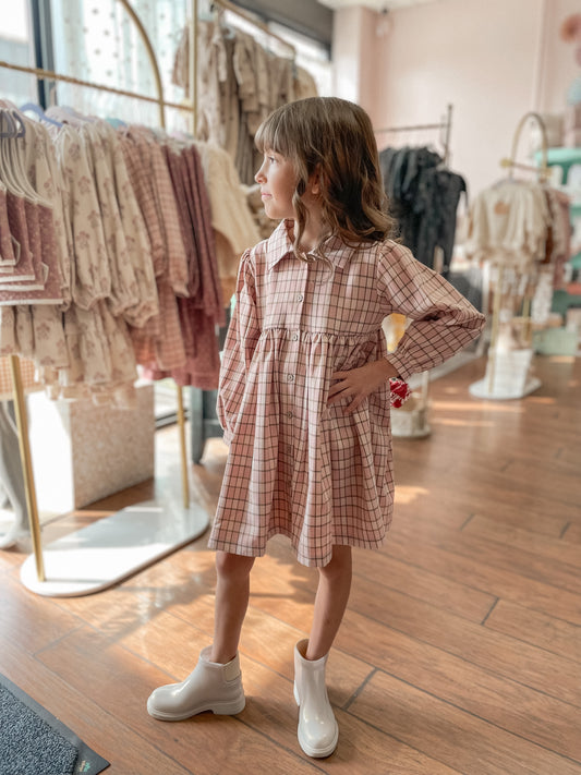 Rose Plaid Dress