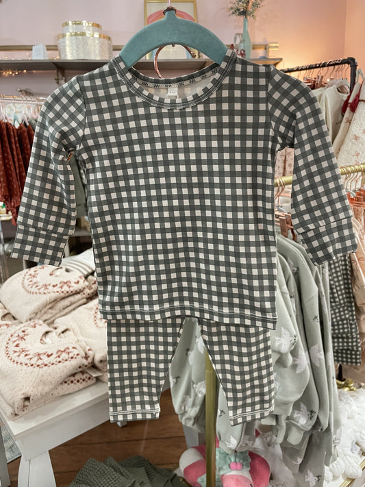 Bamboo Pajama Set - Forest Check