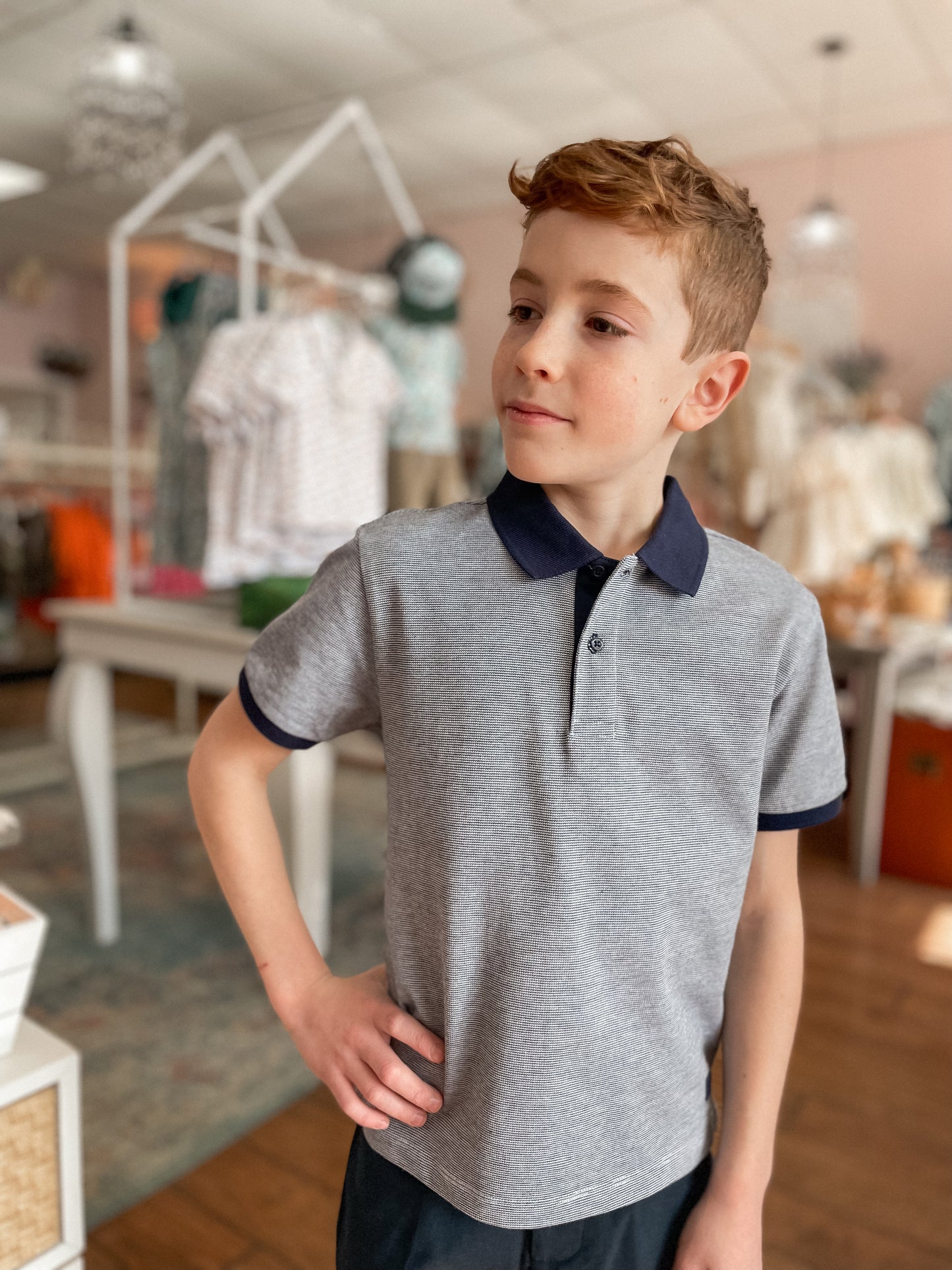 Navy + Grey Polo Shirt