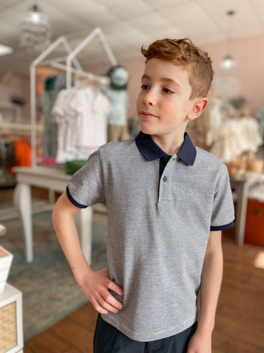 Navy + Grey Polo Shirt