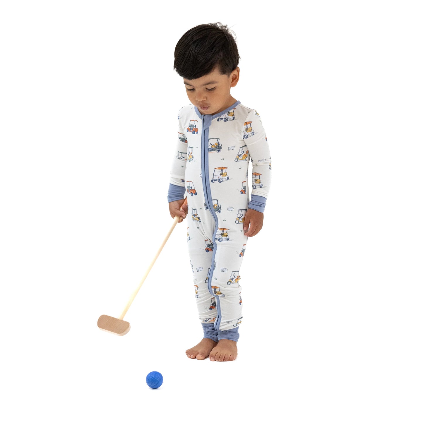 Zooming Golf Carts - 2 Way Zipper Romper