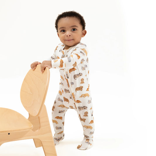 Napping Puppies - 2 Way Zipper Footie