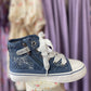Blue Lace High Top Platform Sneakers - Big Kid