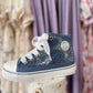 Blue Lace High Top Platform Sneakers - Big Kid