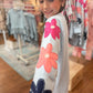 Cool Blue Floral Slouchy Pullover