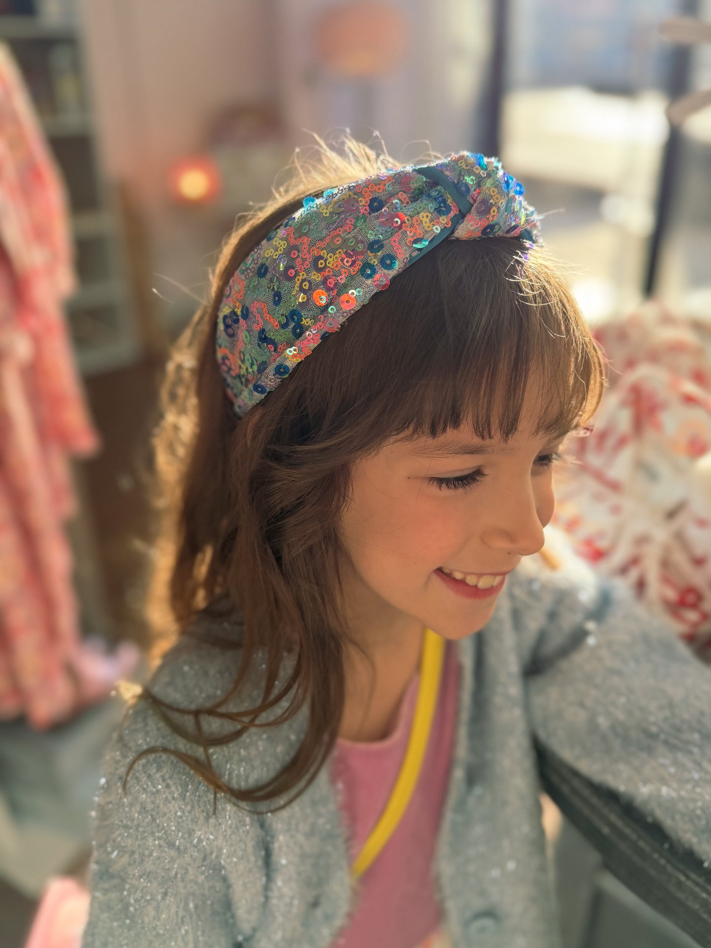 Neon Sequin Knot Headband- Color Options Available