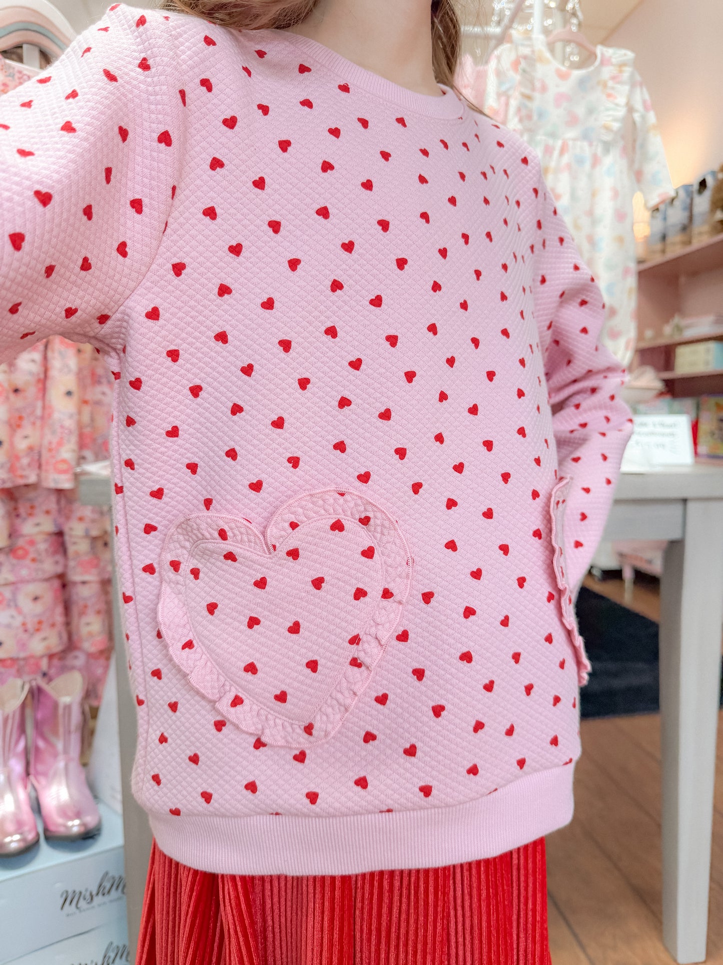Hearts Pocket Sweatshirt