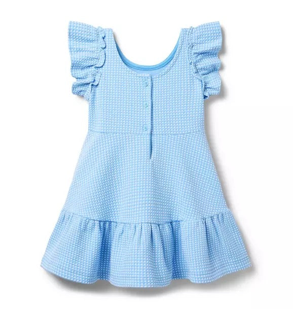Blue Gingham Jacquard Dress