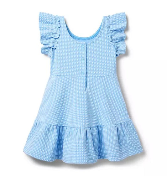 Blue Gingham Jacquard Dress