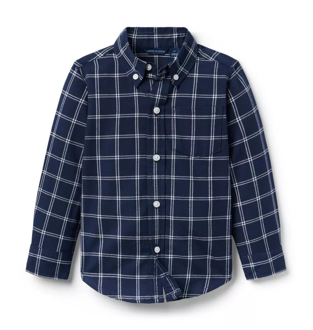 Tattersall Plaid Button-Up