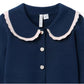 Miss Navy Trim Collar Cardigan