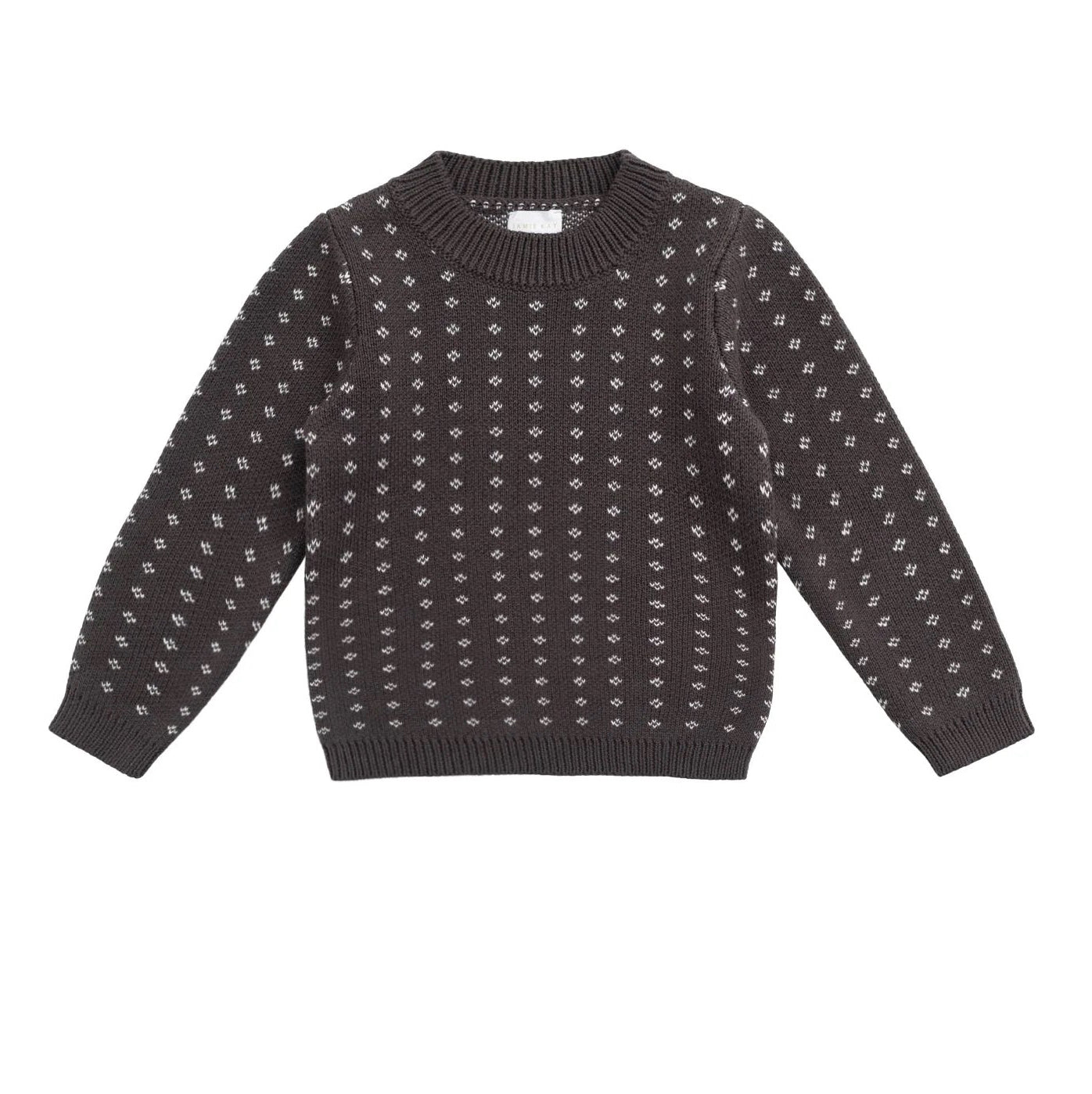 Gray sweater with white pattern on a white background