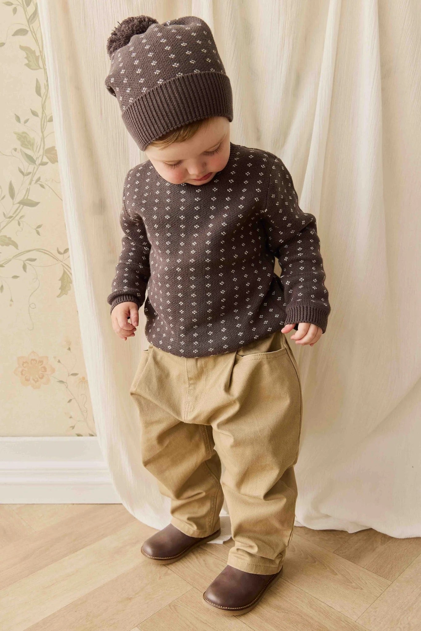 Dorian Jumper - Knitted Diamonds Coffee