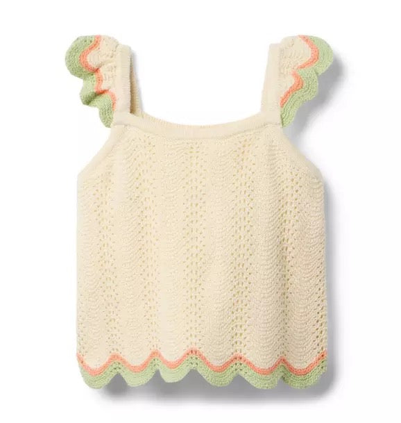 Vanilla Foam Crochet Scallop Hem Set