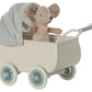 Pram with Baby Mouse - Mint