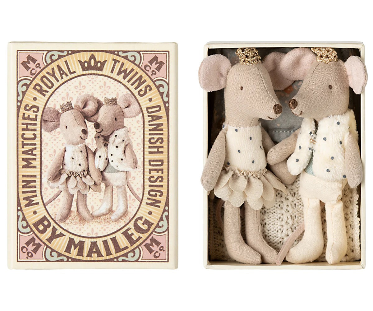 Royal Twins Mice, Little Brother & Sister in Matchbox