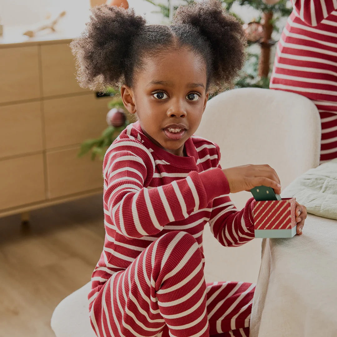 Scarlet Red Striped Thermal PJ Set
