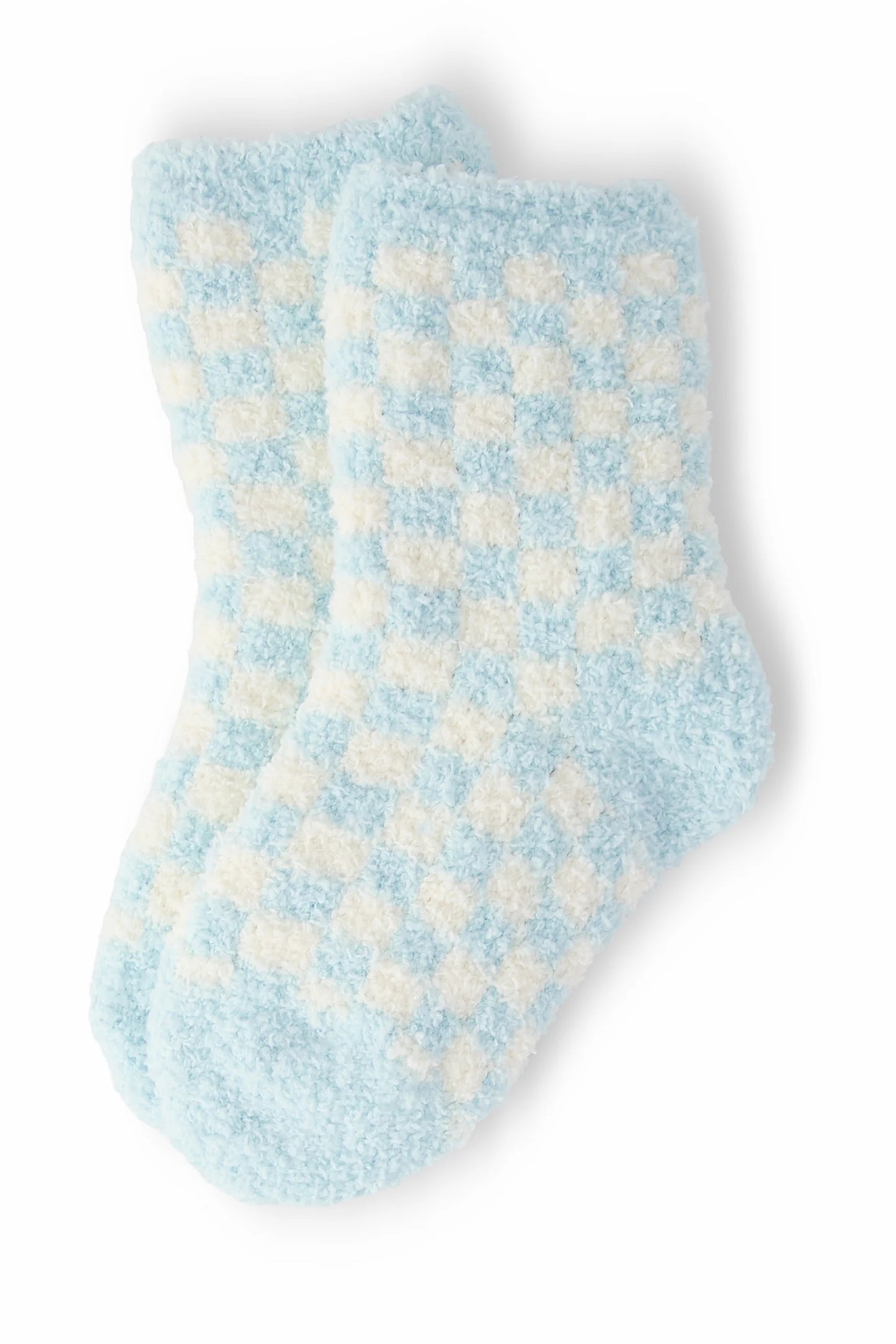 Blue Checker Cozy Socks