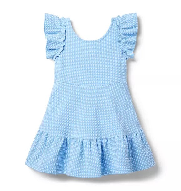 Blue Gingham Jacquard Dress