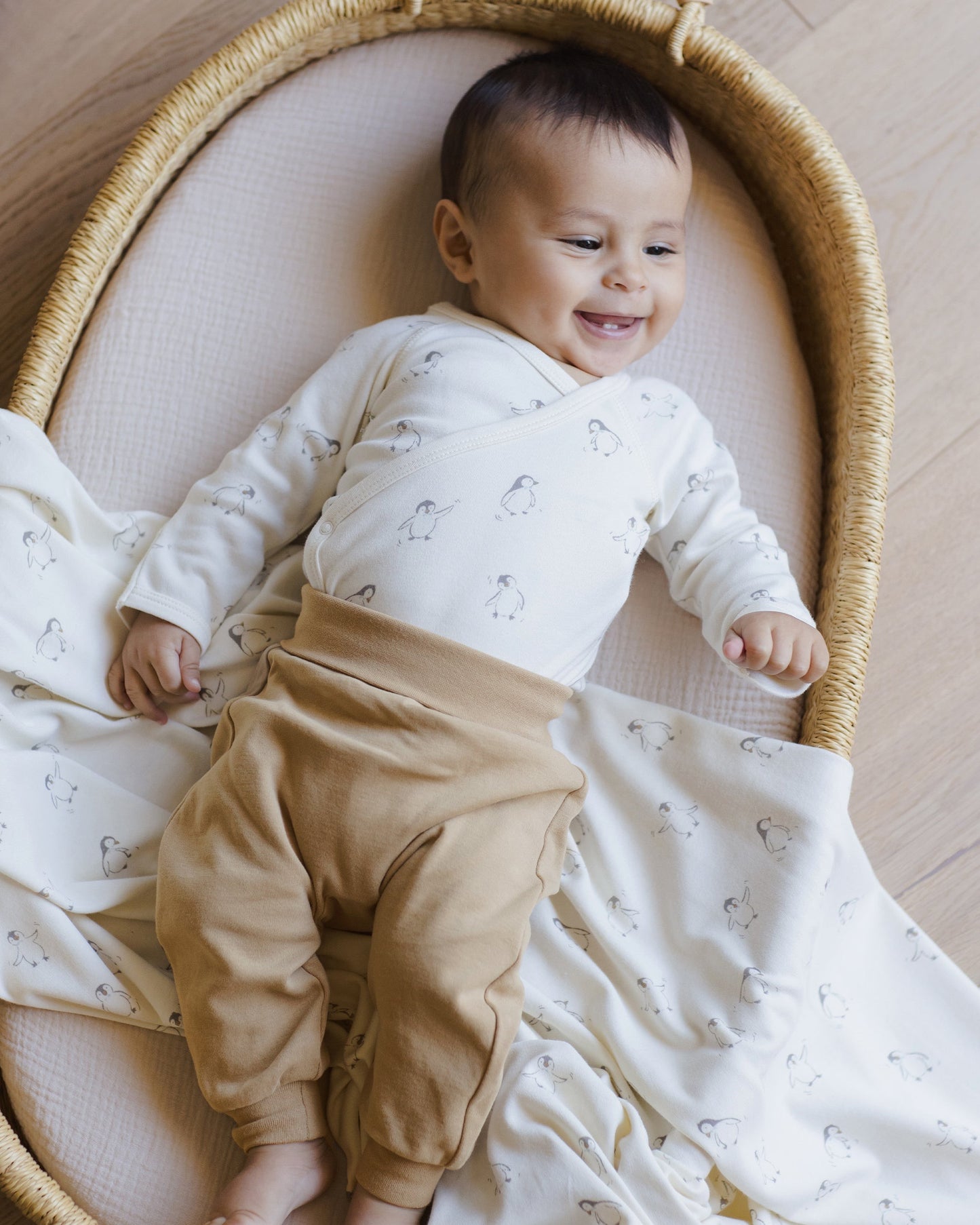 Side Snap Bodysuit + Pant Set - Penguins