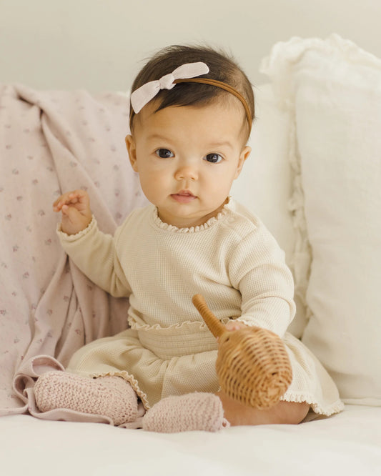 Waffle Long Sleeve Bodysuit - Natural