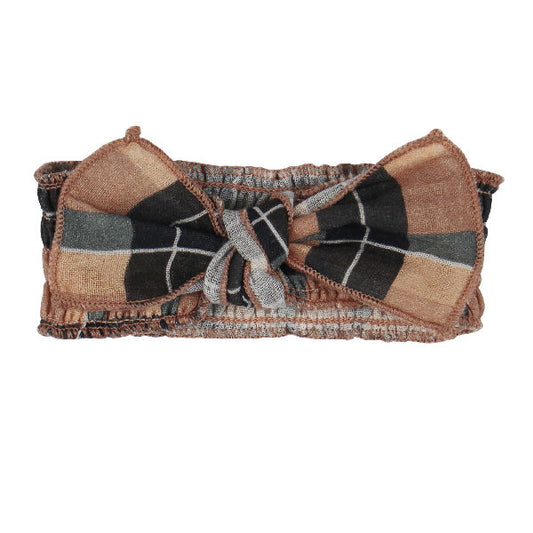 Organic Muslin Headband- Chia Plaid