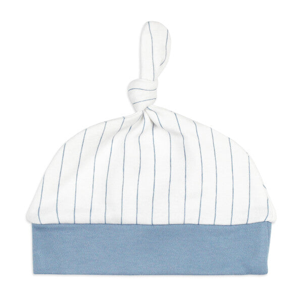 Organic Knotted Hat- Pool Pinstripe