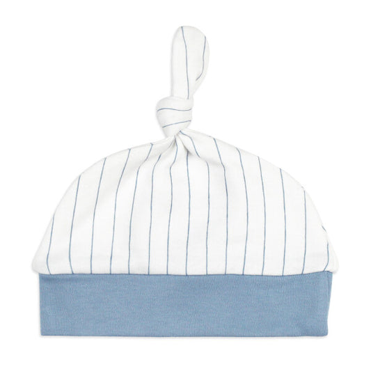 Organic Knotted Hat- Pool Pinstripe