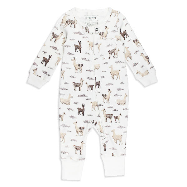 Llama Organic Footless Zipper Romper