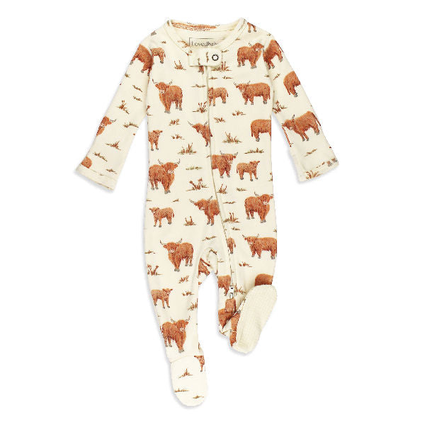 Highland Cow Organic Footie