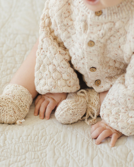 Bubble Knit Cardigan - Natural Confetti
