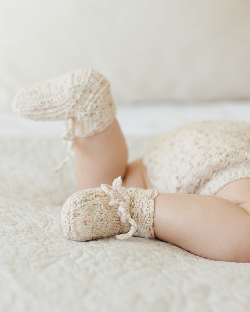 Knit Booties - Natural Confetti