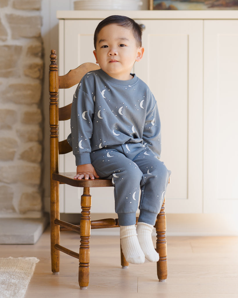 Relaxed Fleece Sweatshirt - Silver Moons