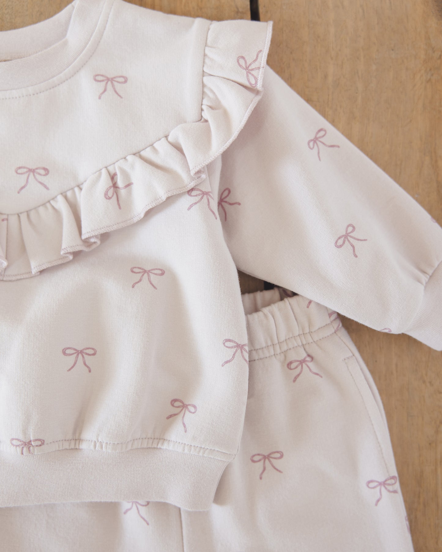 Ruffle Fleece Sweatshirt - Bows