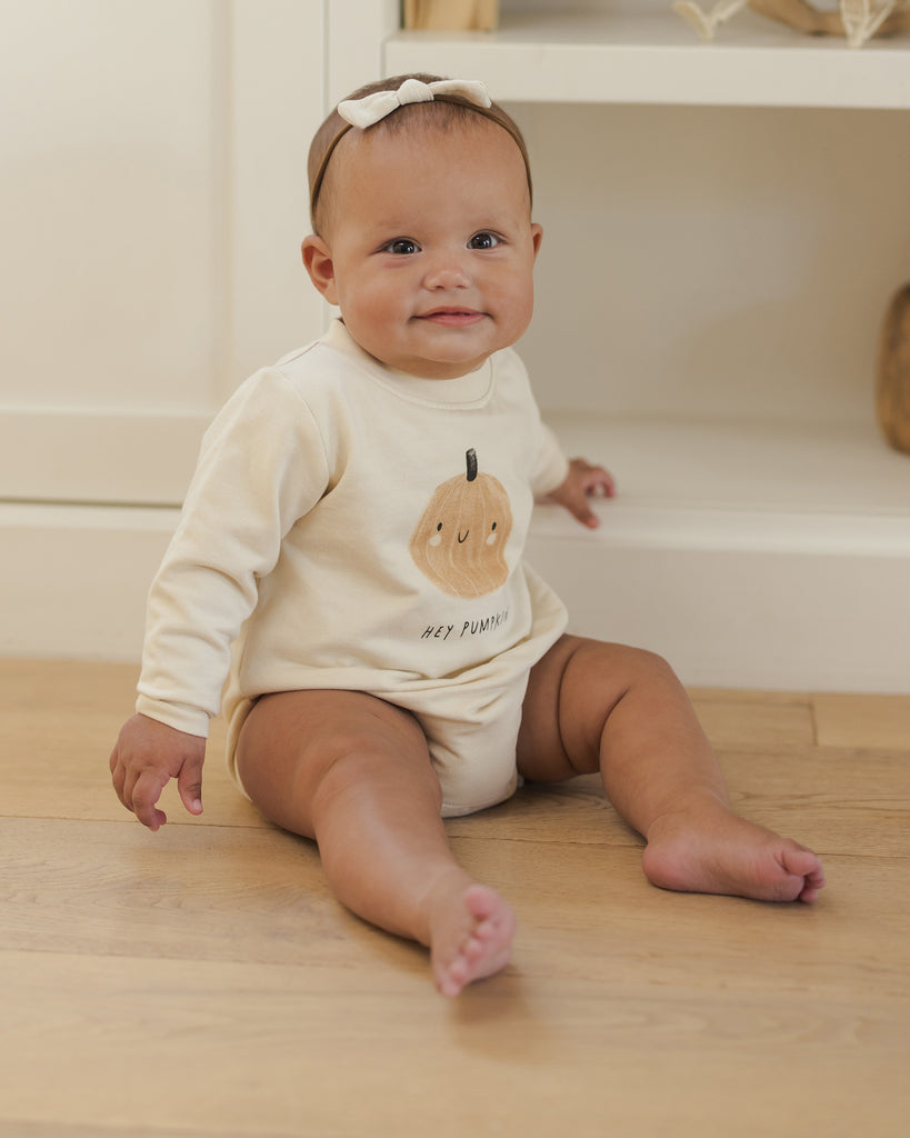 Crewneck Bubble Romper - Pumpkins
