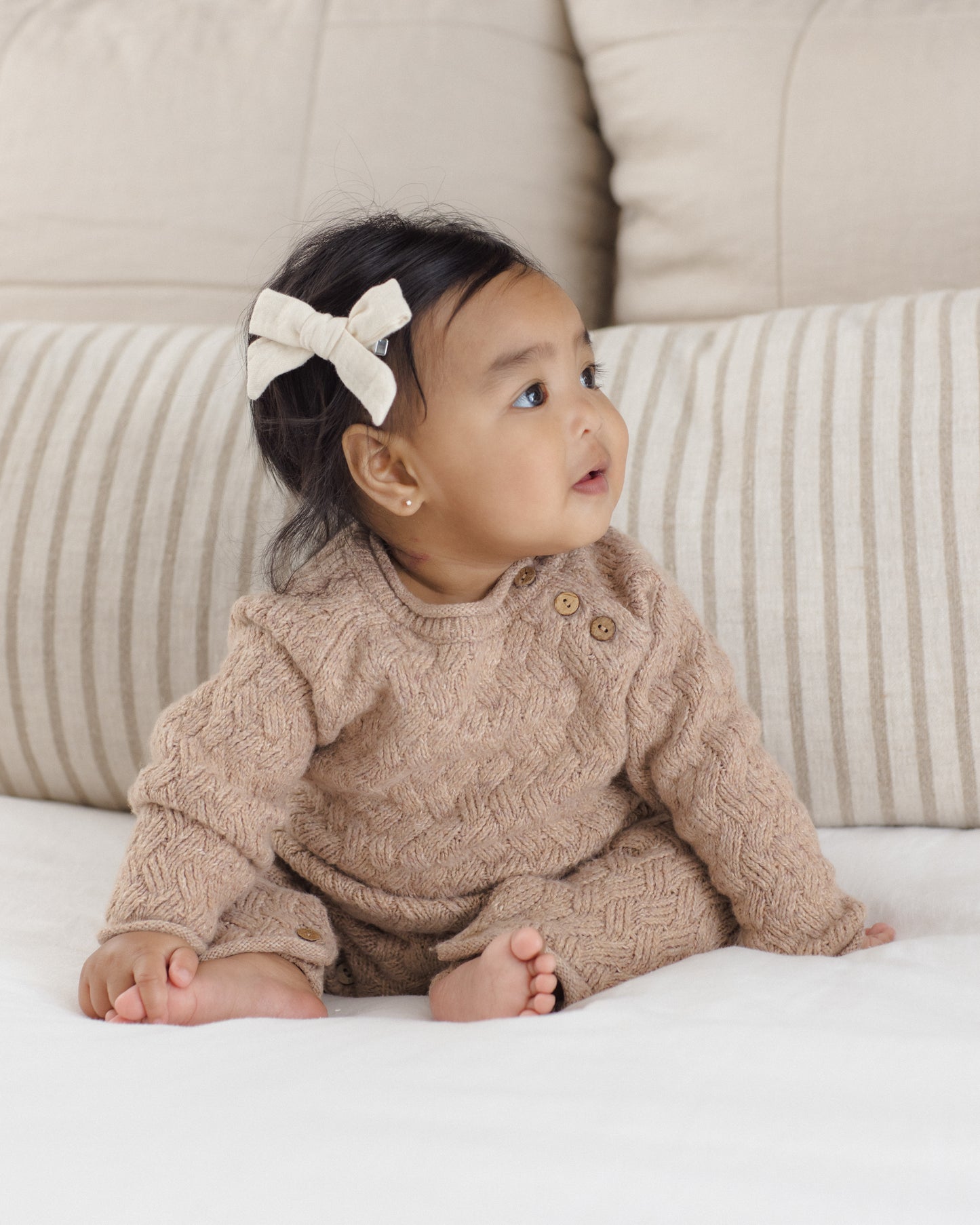 Cozy Heather Knit Jumpsuit: Heathered Almond