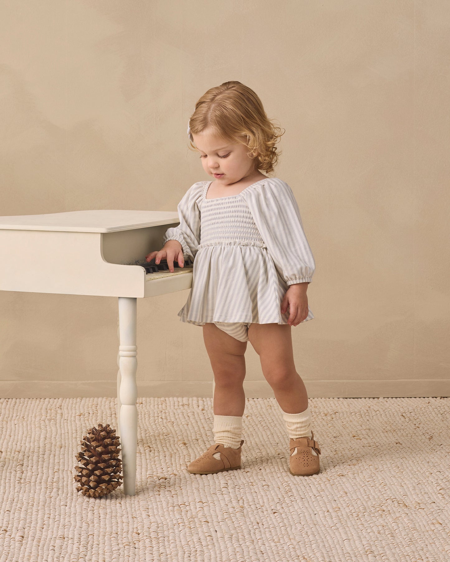 Lainey Romper- Cloud Stripe
