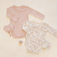 Ribbed Bodysuit Two-Pack: Floral Vine + Dusty Rose