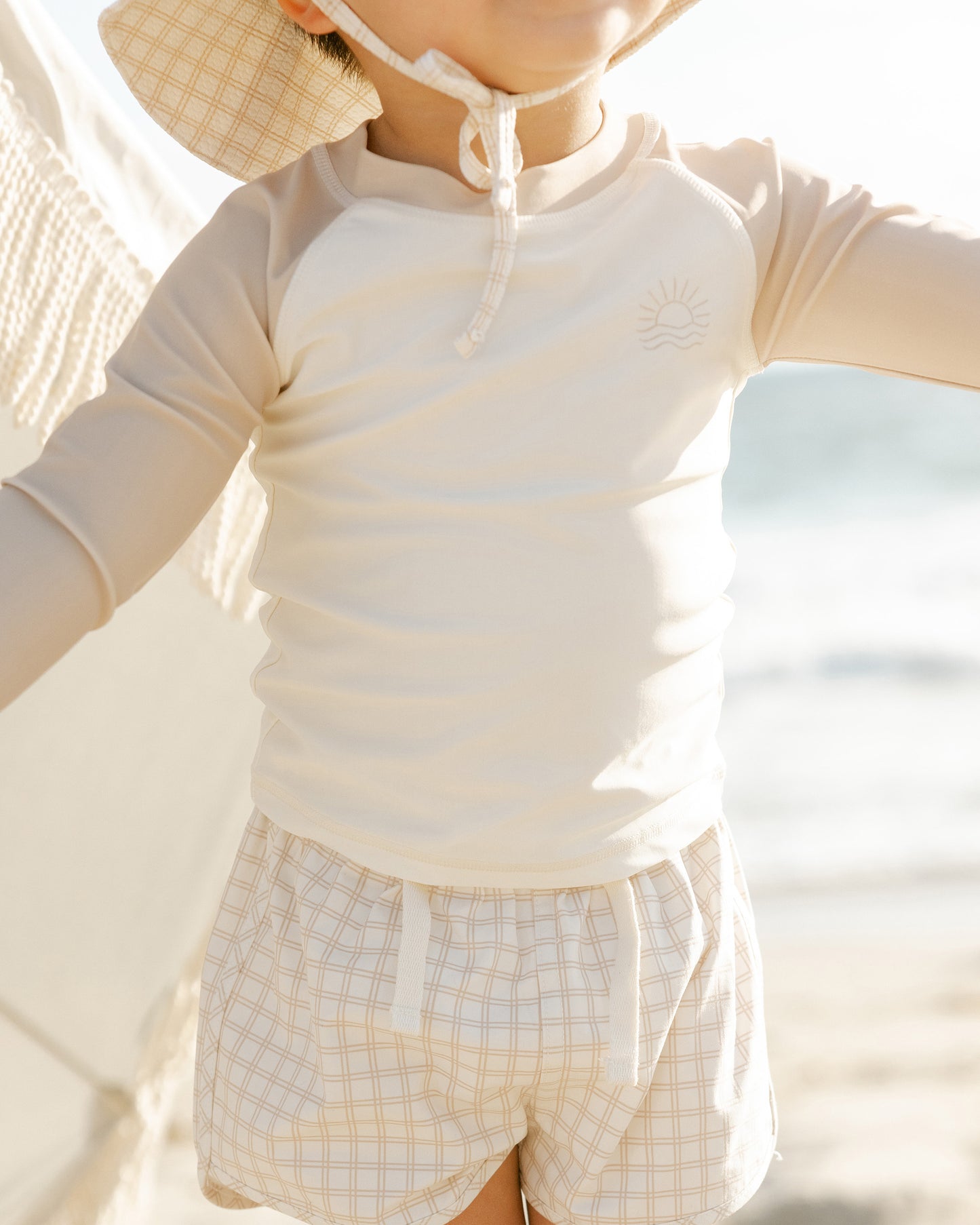 Boys Swim Short - Oat Check