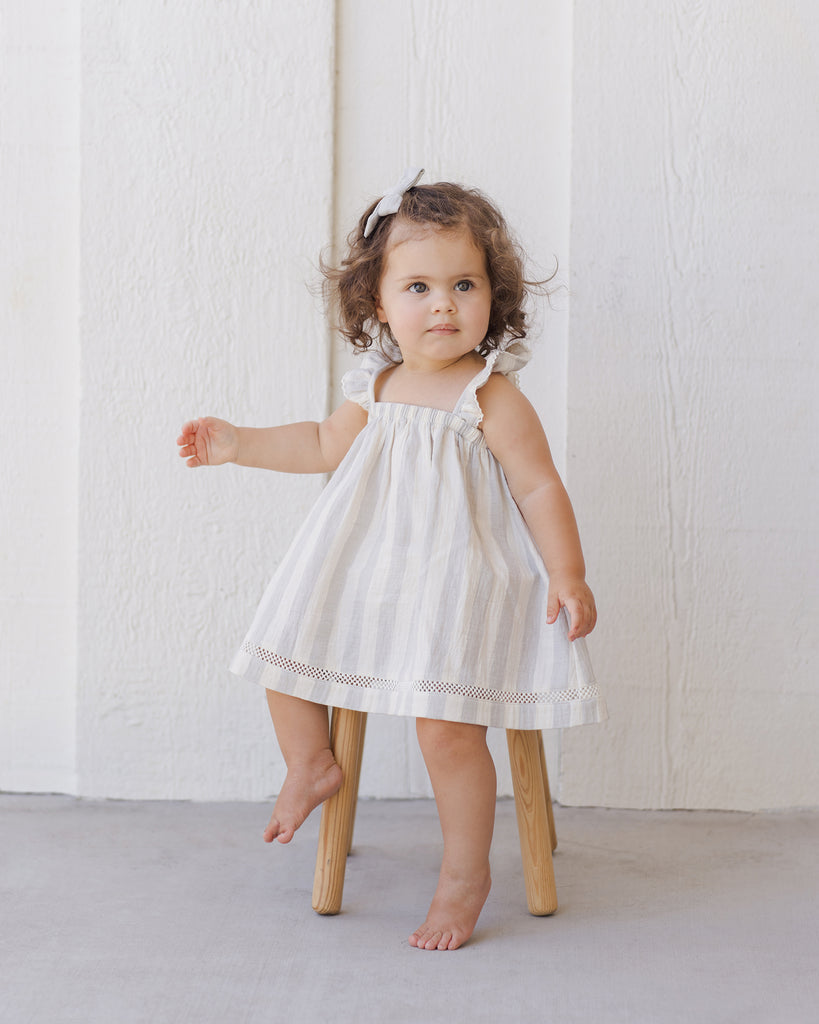 Ruffled Tank Dress - Sky Stripe