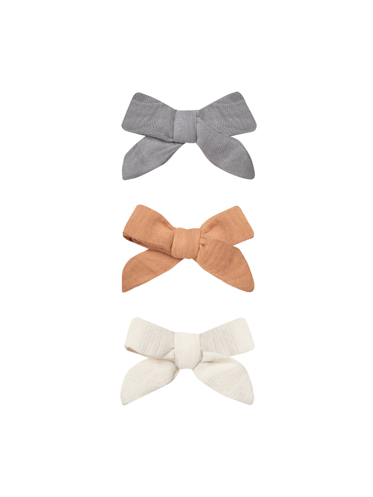 Bow with Clip Set of 3 - Lagoon, Melon, Ivory