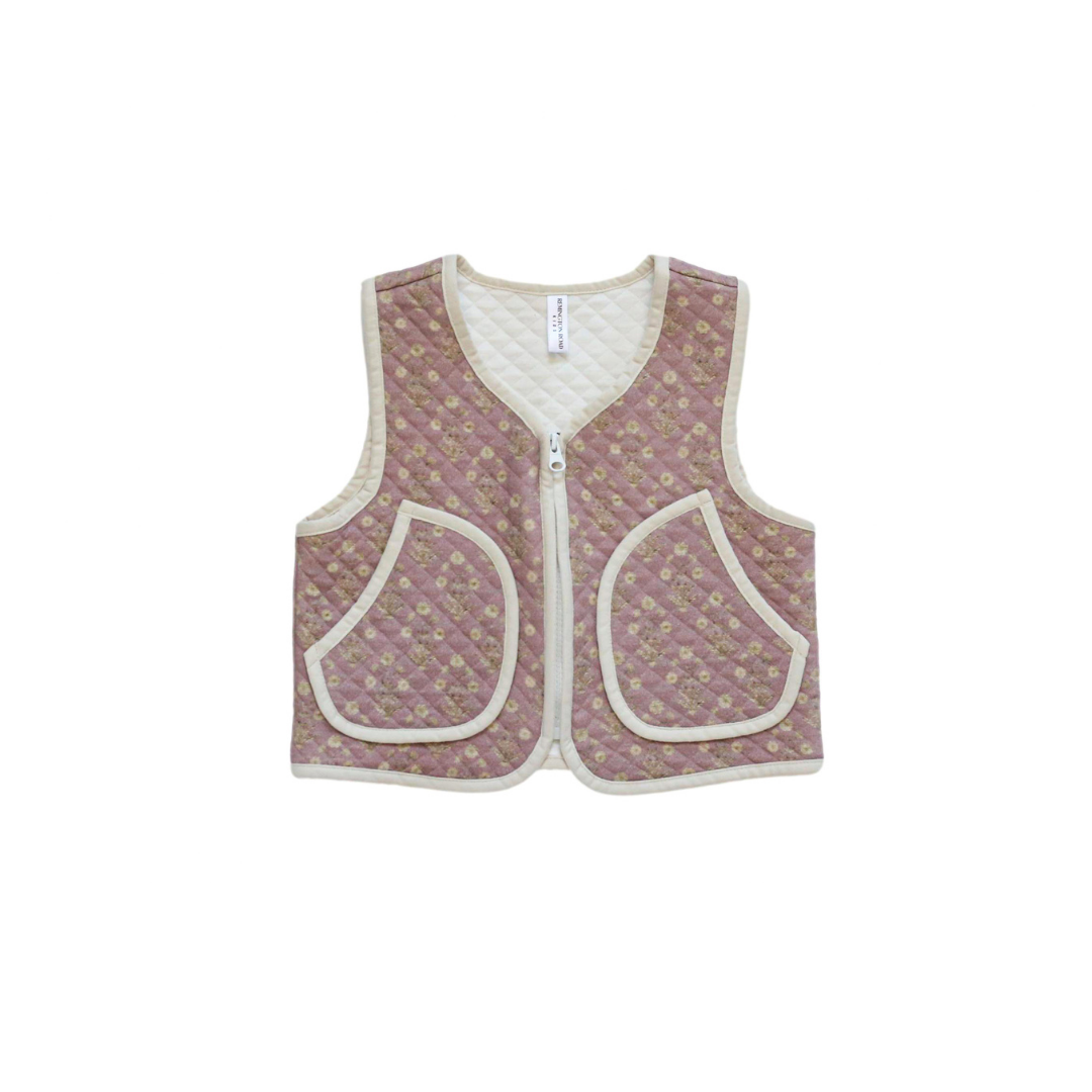 Rose Floral Quilted Vest
