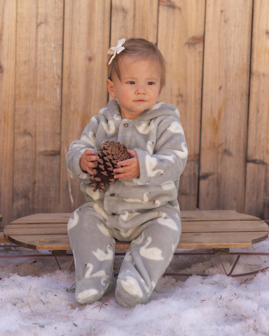 Fleece Jumpsuit Swans