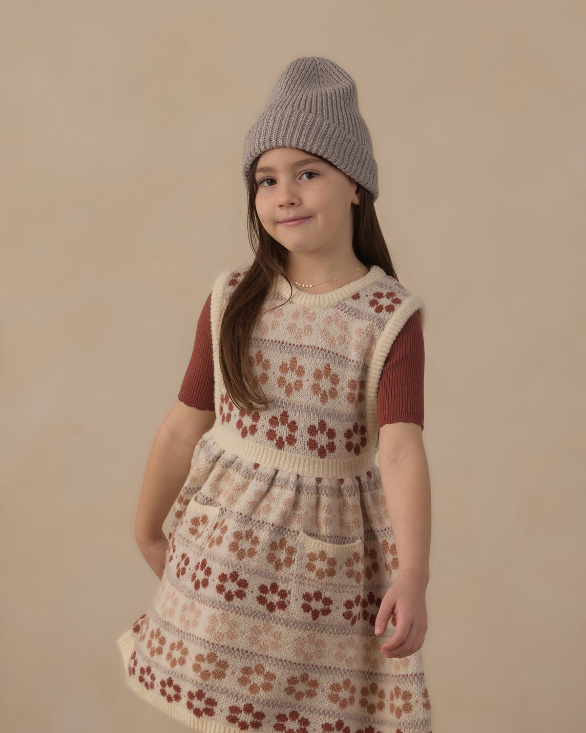 Violette Sweater Dress Flower Fair Isle