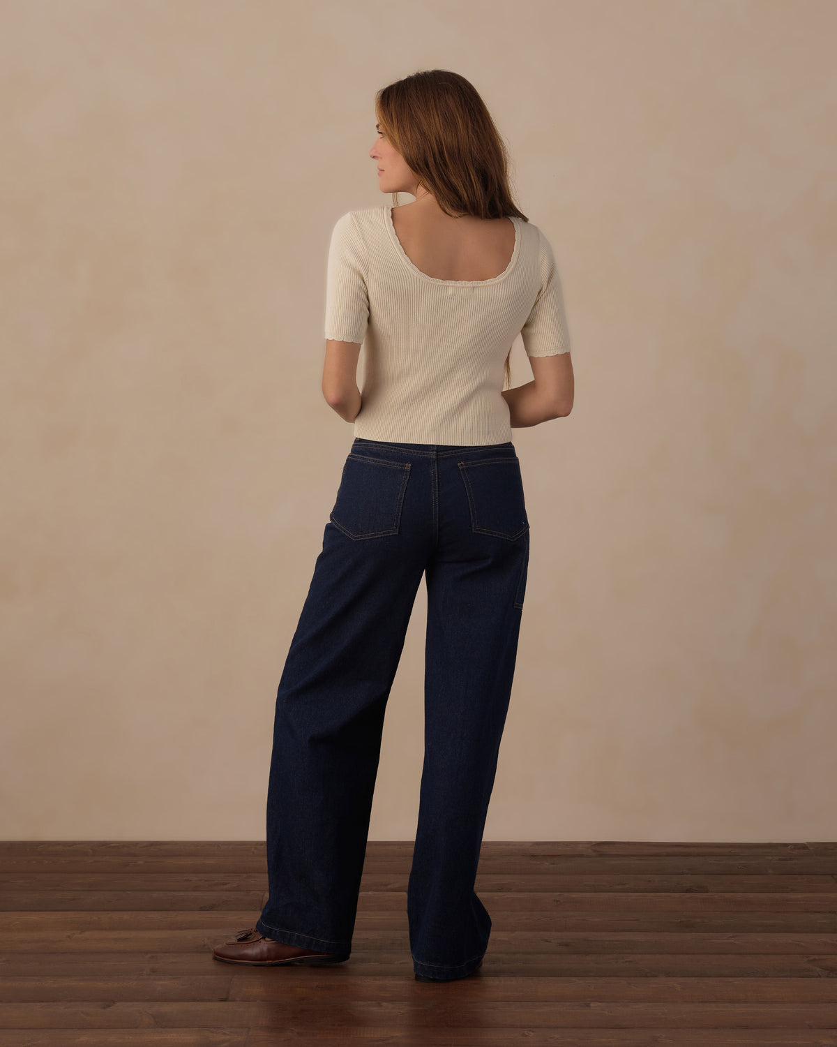 Women's Scallop Tee- Natural