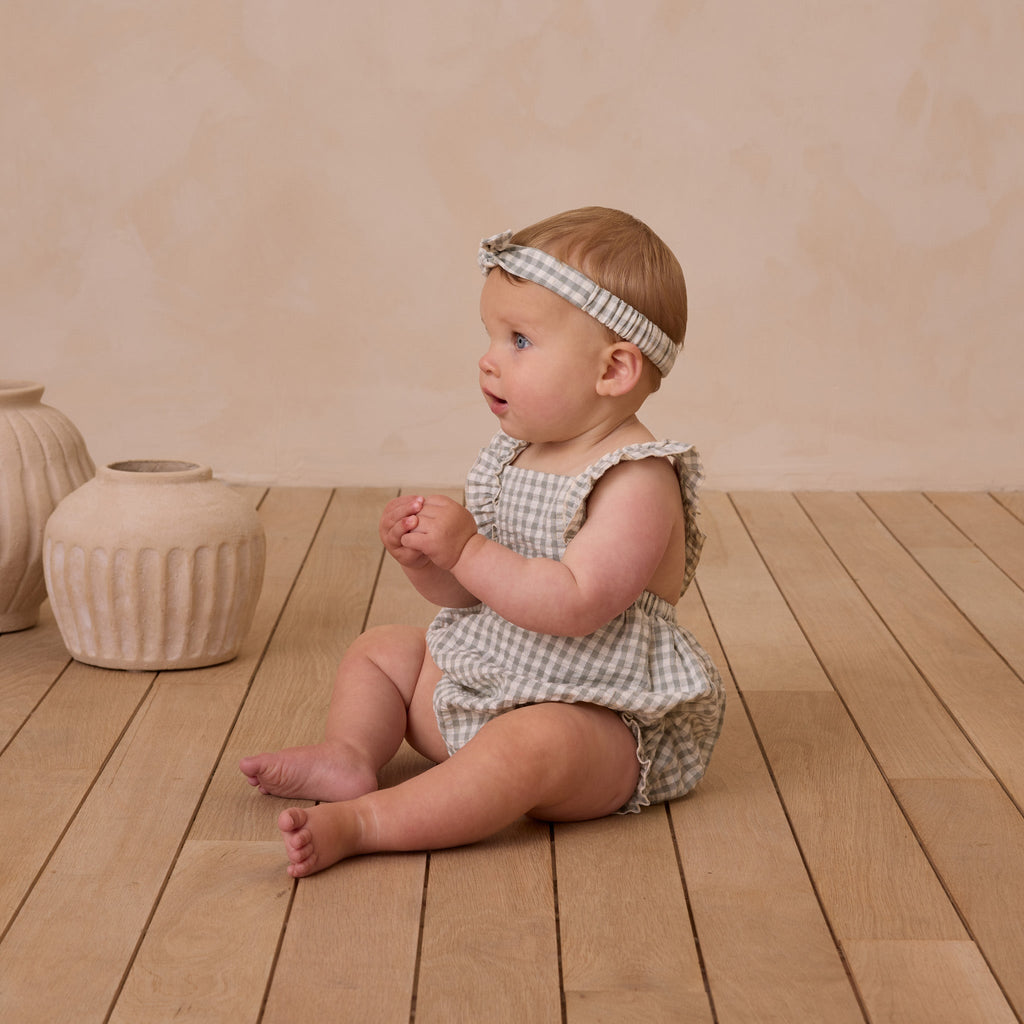 Chiara Romper - Eucalyptus Gingham