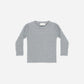 Gray blue ribbed sweater on a white background