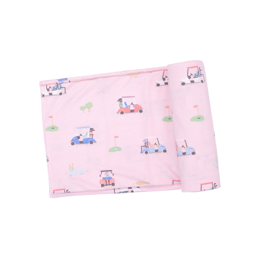 Golf Carts Pink Swaddle