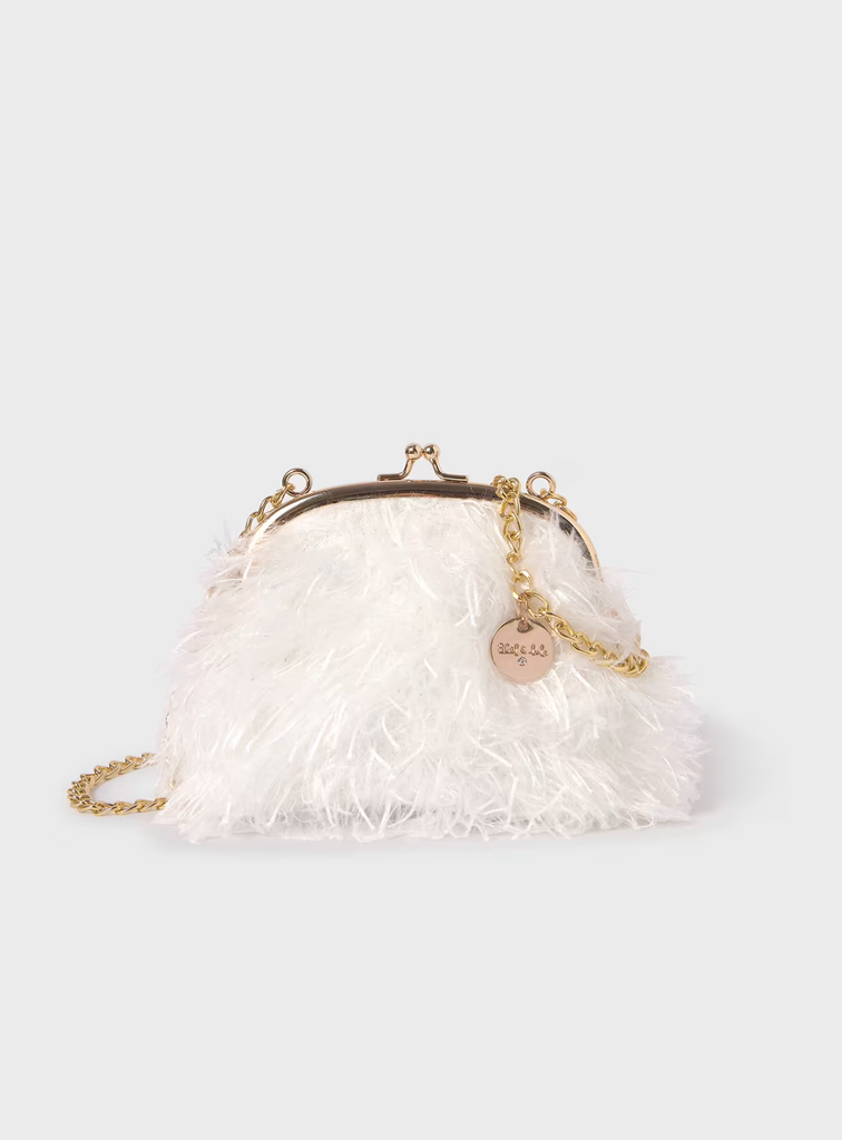 Feather Purse in White