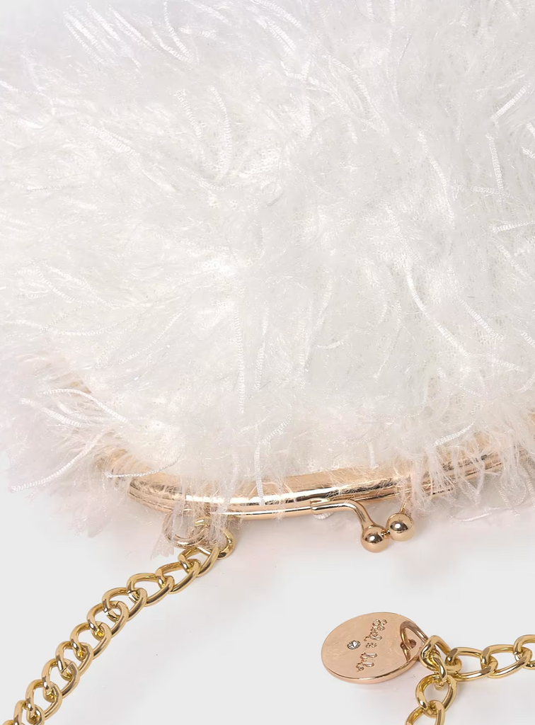 Feather Purse in White